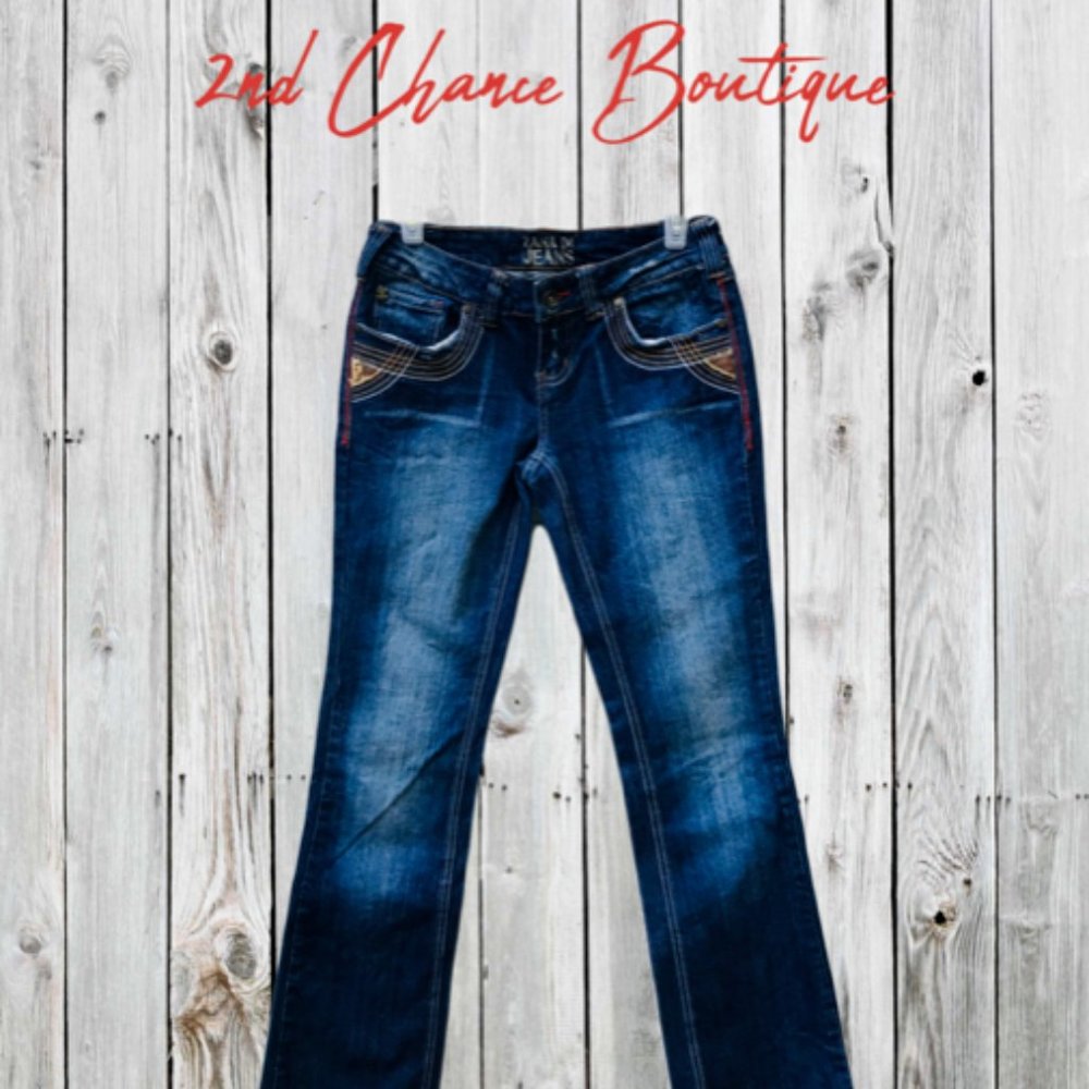 Zana Di womens flare legged blue jeans, size 7